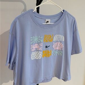 Nike Blue Tee with Orange Graphic